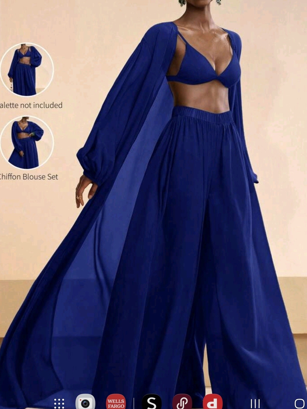 Source Unknown Royal Blue Chiffon Swim Coverup -Braulette Not Included